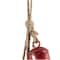 29" Metal Decorative Bell Cluster with Jute Hanging Rope